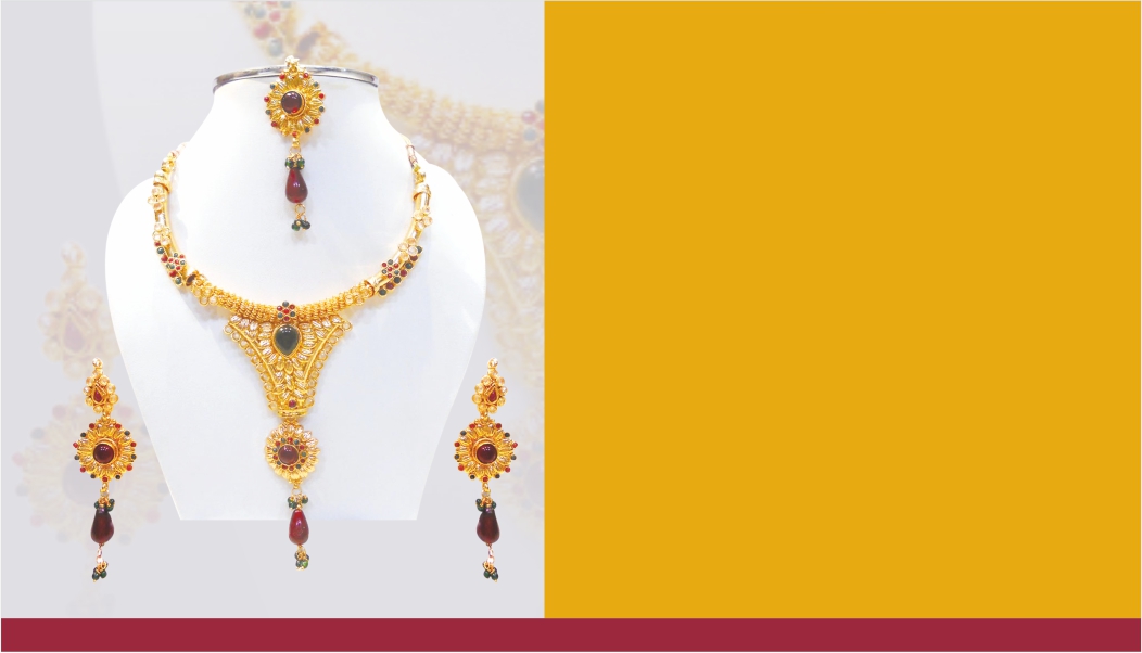 yellow colour background with jewellery images looking very attractive.  just write down your details and get ready your visiting card