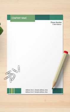 Modern letterhead design featuring abstract elements,
Clean and professional letterhead design with subtle details