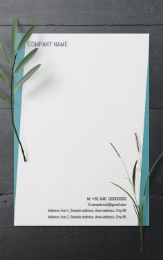 Creative letterhead design with a nature-inspired theme, Professional letterhead design with elegant typography