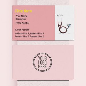 creative doctor visiting card design online, doctor visiting card maker, doctor visiting card design free download in peach color