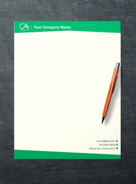 Creative letterhead templates for CA professionals: Designs that go beyond traditional layouts, incorporating creative elements such as unique graphics, innovative typography, or artistic illustrations to add visual interest and showcase creativity.