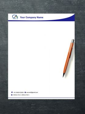 Modern letterhead designs for Chartered Accountants: Contemporary designs that embrace clean and minimalist aesthetics, using modern typography, bold elements, and sleek layouts to project a progressive and up-to-date image.