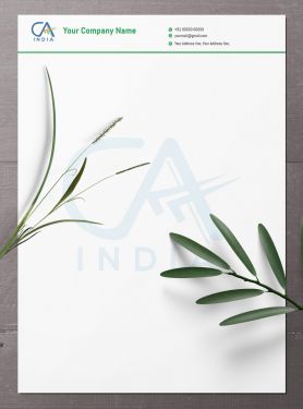 Corporate letterhead designs for CAs: Designs specifically created to align with the corporate branding of Chartered Accountant firms, incorporating consistent use of logos, fonts, and colors to reinforce brand identity.