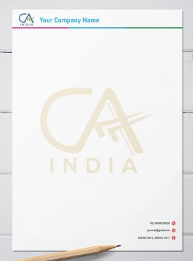 Chartered Accountant branding letterhead designs: Letterhead designs that align with the overall branding strategy of Chartered Accountants, incorporating consistent use of logos, colors, fonts, and visual elements to reinforce the CA's professional 