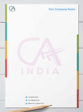 Stylish letterhead templates for Chartered Accountants: Trendy and visually appealing designs that incorporate stylish typography, modern graphics, and visually striking elements, ensuring the letterhead stands out while maintaining a professional