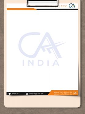 Creative letterhead templates for CA professionals: Designs that infuse creativity and artistic elements into the letterhead, while maintaining a professional appearance, showcasing the unique personality and style of the Chartered Accountant