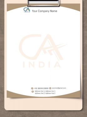 Modern letterhead designs for Chartered Accountants: Contemporary letterhead designs that embrace minimalist aesthetics, clean lines, and modern typography, reflecting a progressive approach to accounting services and a fresh, up-to-date image.