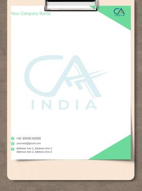 Elegant letterhead templates for Chartered Accountants: Sophisticated and refined letterhead designs that exude elegance, often featuring classic fonts, subtle patterns, and a restrained color palette, reflecting the professionalism and trust associated
