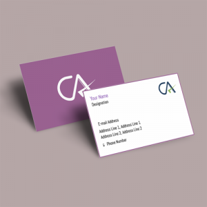 chartered accountant visiting card, templates, business card, professional, Images, White-background, Green Color Visiting Card