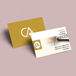 chartered accountant ca visiting card design online for free samples with guidelines format & background, Golden Color White Background Visiting