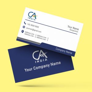 chartered accountant visiting card, templates, online free, online free, Blue Color Yellow Background Visiting card