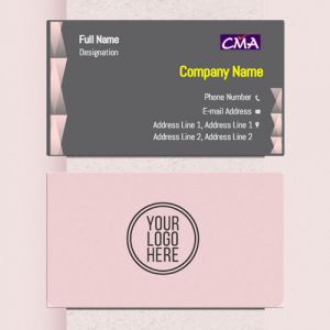 cma business visiting card format design sample images firm guidelines pink and gray color