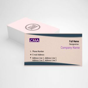 cma business visiting card format design sample images firm guidelines pink and green