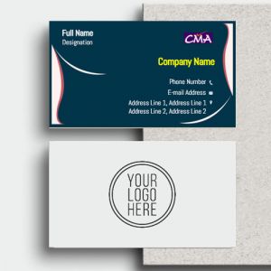 cma business visiting card format design sample images firm guidelines dark blue and pink