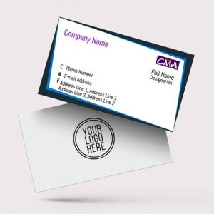cma business visiting card format design sample images firm guidelines white and dark green background