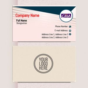 cma business visiting card format design sample images firm guidelines dark green and pink