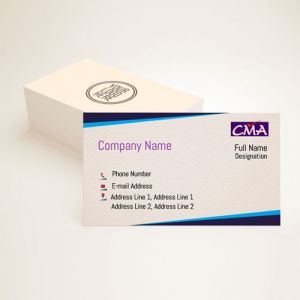 cma business visiting card format design sample images firm guidelines pink blue background