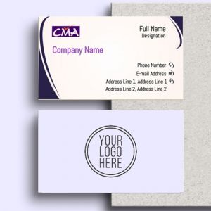 cma business visiting card format design sample images firm guidelines pink and blue color