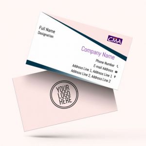 cma business visiting card format design sample images firm guidelines pink and green color