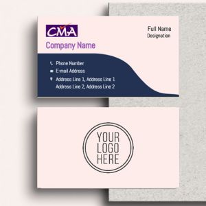 cma business visiting card format design sample images firm guidelines pink n blue