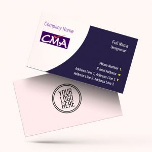 cma business visiting card format design sample images firm guidelines pink n blue background