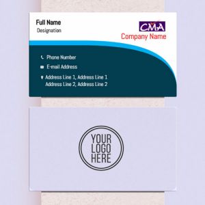 cma business visiting card format design sample images firm guidelines dark green and white color