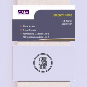 cma business visiting card format design sample images firm guidelines gray and white with logo