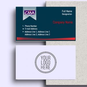 cma business visiting card format design sample images firm guidelines dark green and red