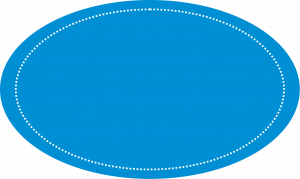 Cobalt Blue Color Oval Shape Sticker