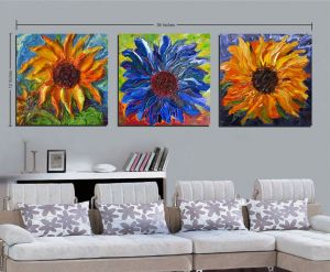 Colorful Sunflower 3 Panel
