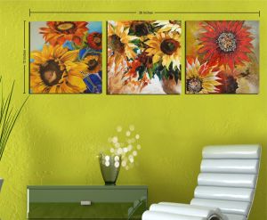 Bright Sunflowers 3 Panel