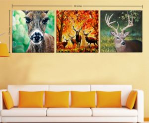 Six Deer 3 Panel