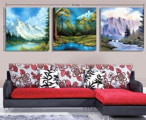 Amazing Mountain and River Landscape 3 Panel
