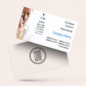 eye hospital ophthalmologist- optometrist- clinic doctor business visiting card design white color eye testing