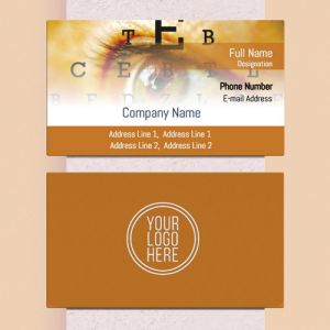 eye hospital ophthalmologist- optometrist- clinic doctor business visiting card design brown color