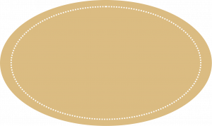 Gold Color Oval Shape Sticker
