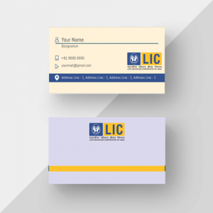 life insurance advisor LIC Agent  visiting business card online design format template sample images download  yellow  n gray business card design, sample, Images, online