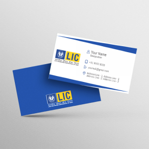 life insurance advisor LIC Agent  visiting business card online design format template sample images download  yellow business card design, sample, Images, online white n blue