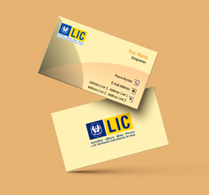 life insurance advisor LIC Agent  yellow and pink visiting business card online design format template sample images download top lic agent visiting card design online free sample with format & background sample 