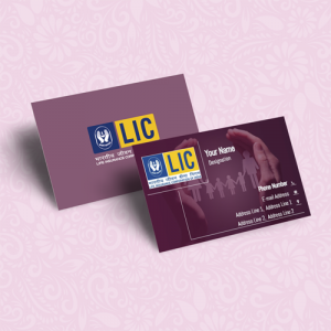 life insurance advisor LIC Agent  visiting business card online design format template sample images download,   Pink,  top lic agent visiting card design online free sample with format & background sample 