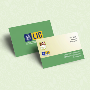 LIC Agent visiting card, White Yellow, and Blue Background, Best Design, online, insurance advisor, business card design, green n yellow color background