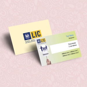 LIC Agent visiting card, White Yellow, and Blue Background, Best Design, online, insurance advisor, business card design, background, blue Color, green color background
