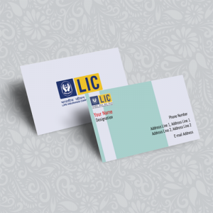 LIC Agent visiting card, White Yellow, and Blue Background, Best Design, online, insurance advisor, business card design, sample, Images, online green color background