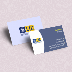life insurance advisor LIC Agent  visiting business card online design format template sample images download Yellow Color, blue color background