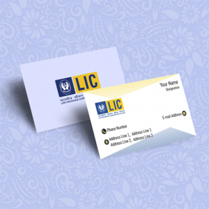 life insurance advisor LIC Agent  visiting business card online design format template sample images download Yellow Color, cream color background