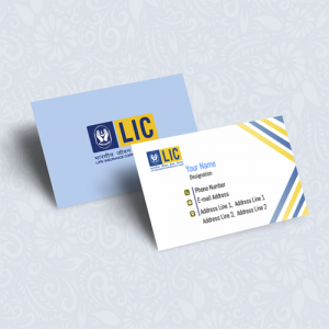 white blue color lines life insurance advisor LIC Agent  visiting business card online design format template sample images download