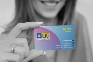 life insurance advisor LIC Agent  visiting business card online design format template sample images download pink n yellow