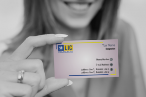 life insurance advisor LIC Agent  visiting business card online design format template sample images download Pink Color Business Card