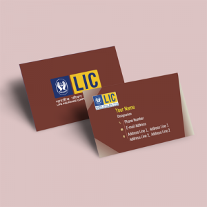 life insurance advisor LIC Agent  visiting business card online design format template sample images download creative lic agent visiting card design online, visiting card maker, free download in brown color background