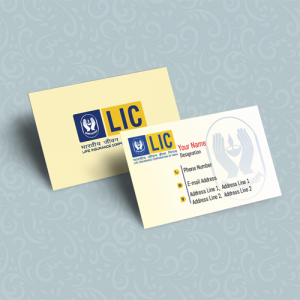 life insurance advisor LIC Agent  visiting business card online design format template sample images download the sample with format & background sample in cream color